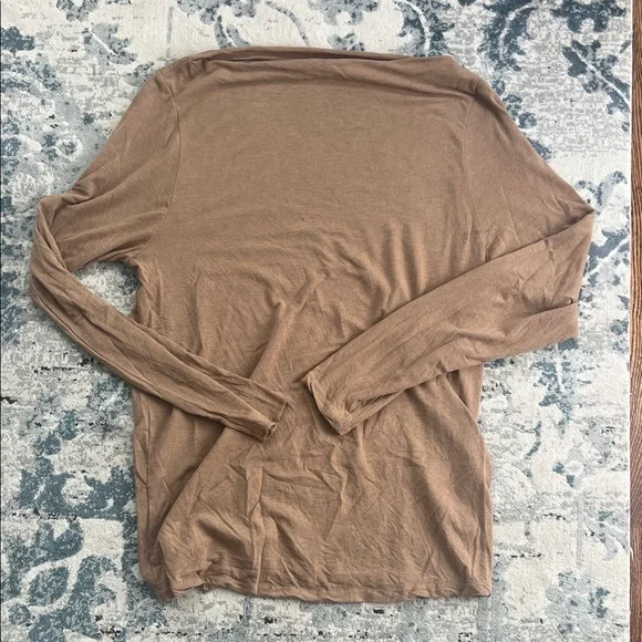 Banana Republic Lightweight Boatneck Long-Sleeve Shirt in Camel - Picture 1 of 3